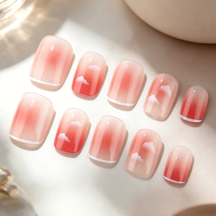 Ombre Cloud Design Press-On Nail Set Stornfield