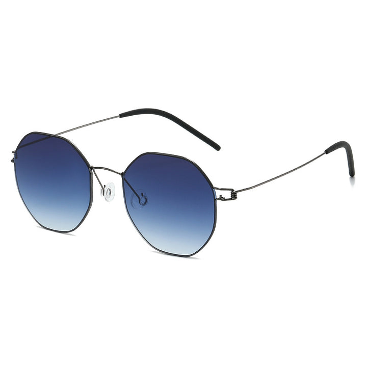 Women's geometric sunglasses with high-quality metal frame and mirrored lenses Stornfield
