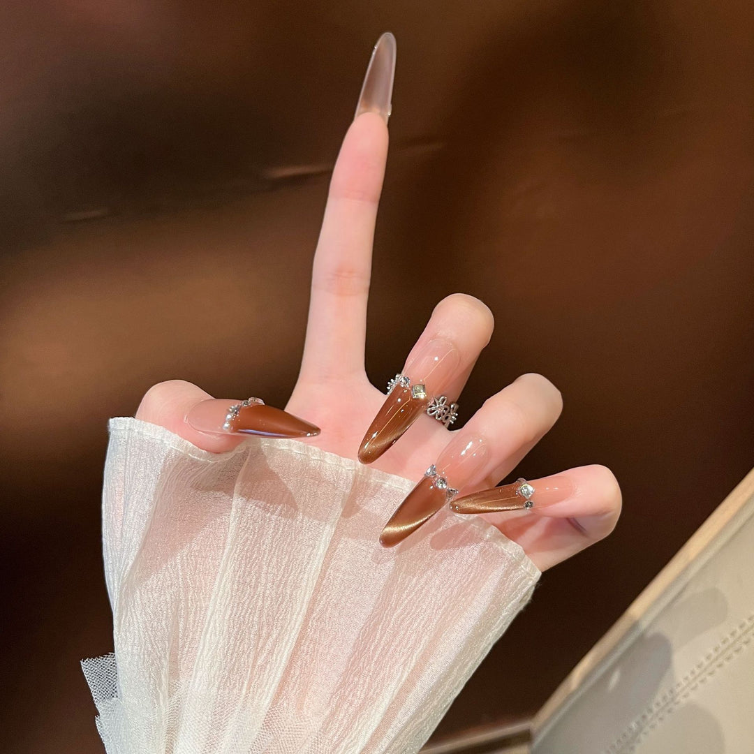 Glamorous Long Stiletto Press-On Nail Extensions Stornfield 1787316087