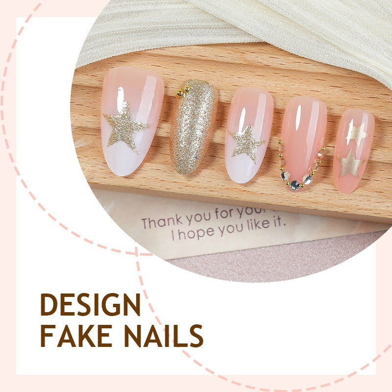 Acrylic nail set with glamorous decorations Stornfield