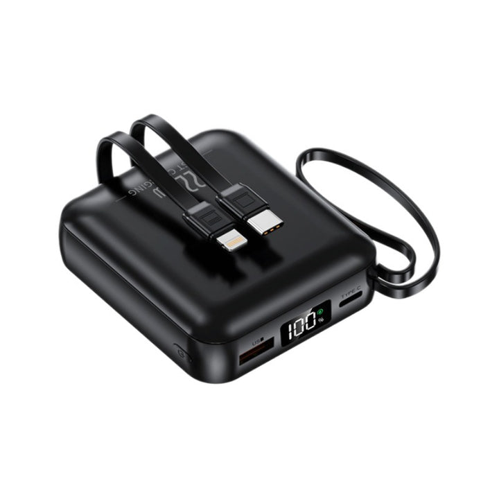 Wearable power bank with dual USB-C connection and digital charge level indicator Stornfield