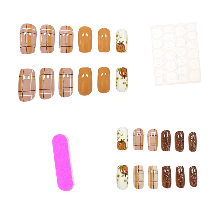 Festive Pumpkin-Inspired Nail Art Set Stornfield