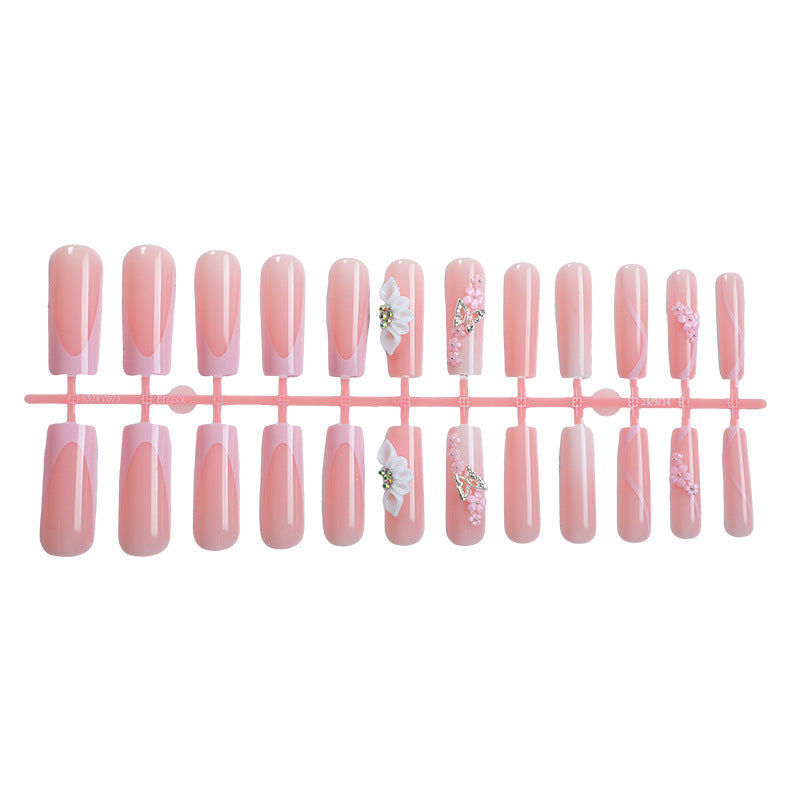 Artificial Nail Set with Delicate Floral Accents Stornfield