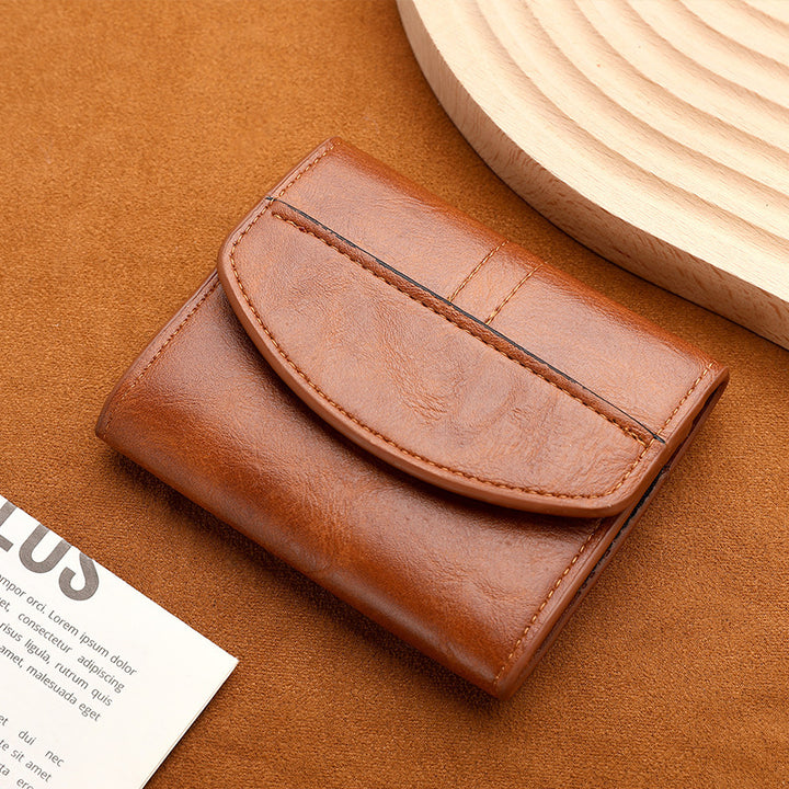 Compact Leather Cardholder with Magnetic Closure