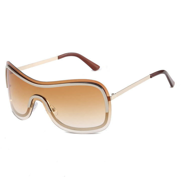 Women's large round sunglasses with elegant metal frame Stornfield