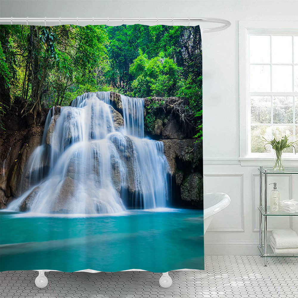Scenic Waterfall Print Shower Curtain Stornfield
