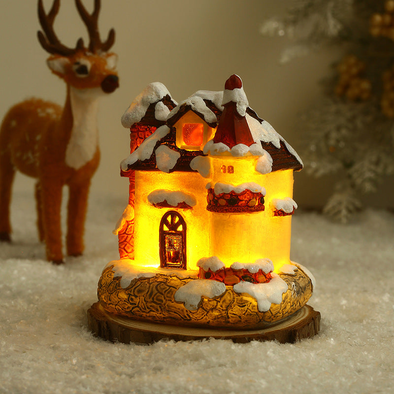 Illuminated Christmas village made of ceramic Stornfield