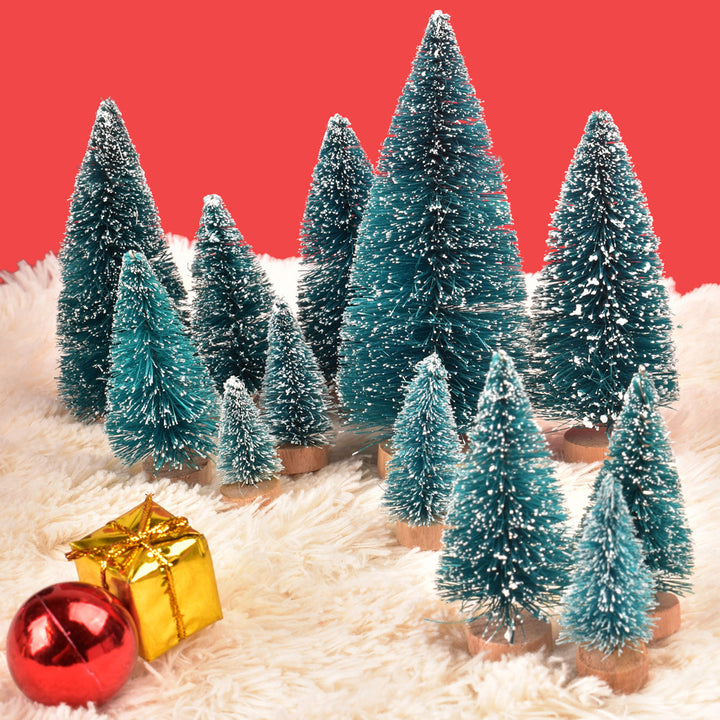 Decorative Mini Snow-Covered Christmas Tree Set Stornfield