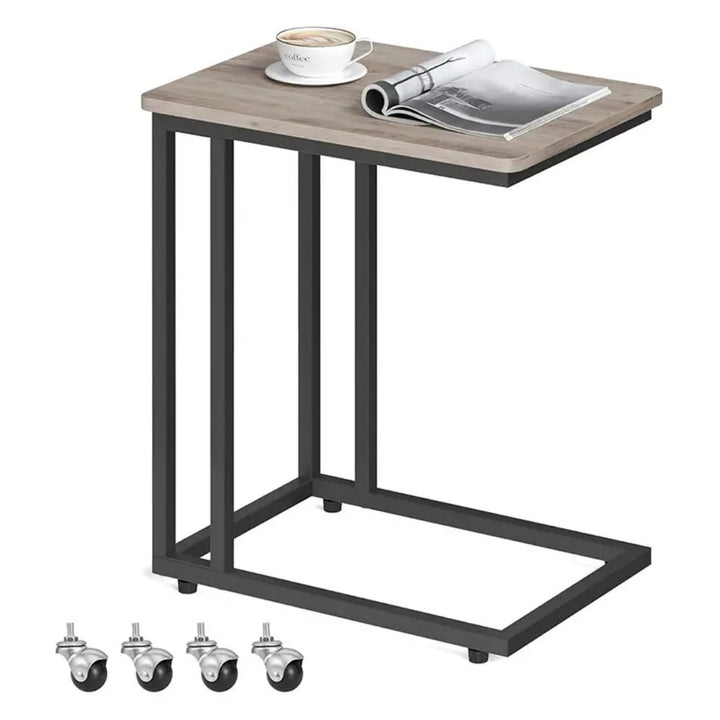 Side table with wheels and modern design Stornfield