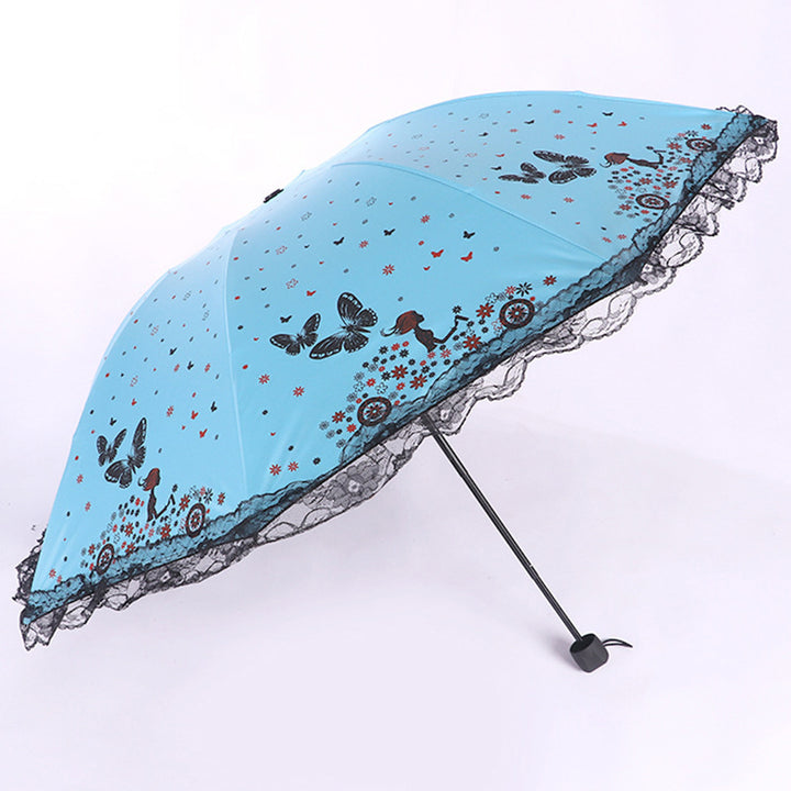 Women's sun umbrella with romantic butterfly design Stornfield
