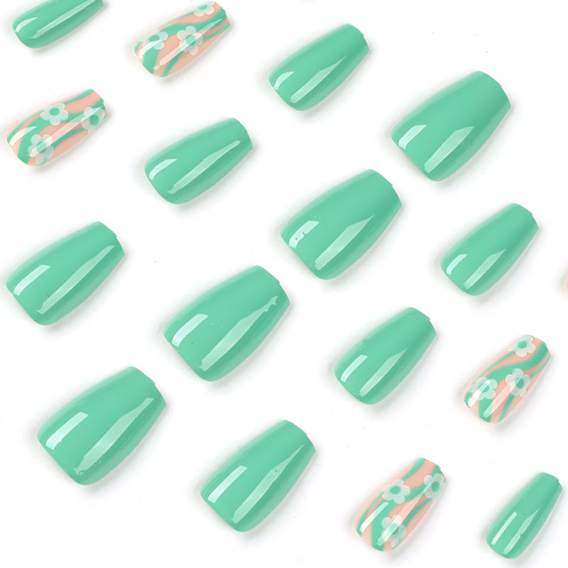 Artistic Nail Extensions in a Modern Floral Design Stornfield