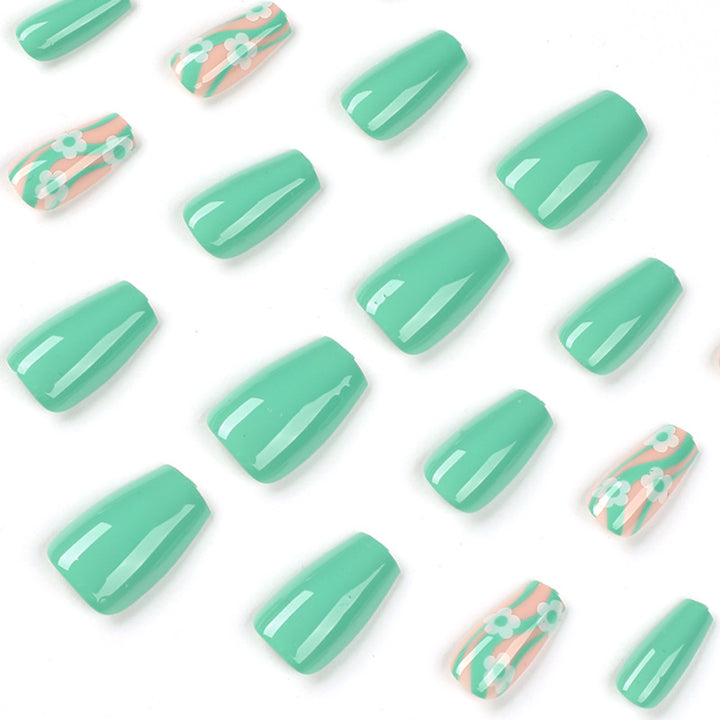 Artistic Nail Extensions in a Modern Floral Design Stornfield