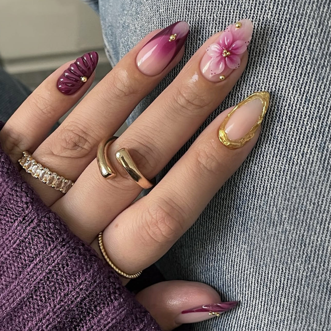 Elegant artificial nails with floral accents Stornfield