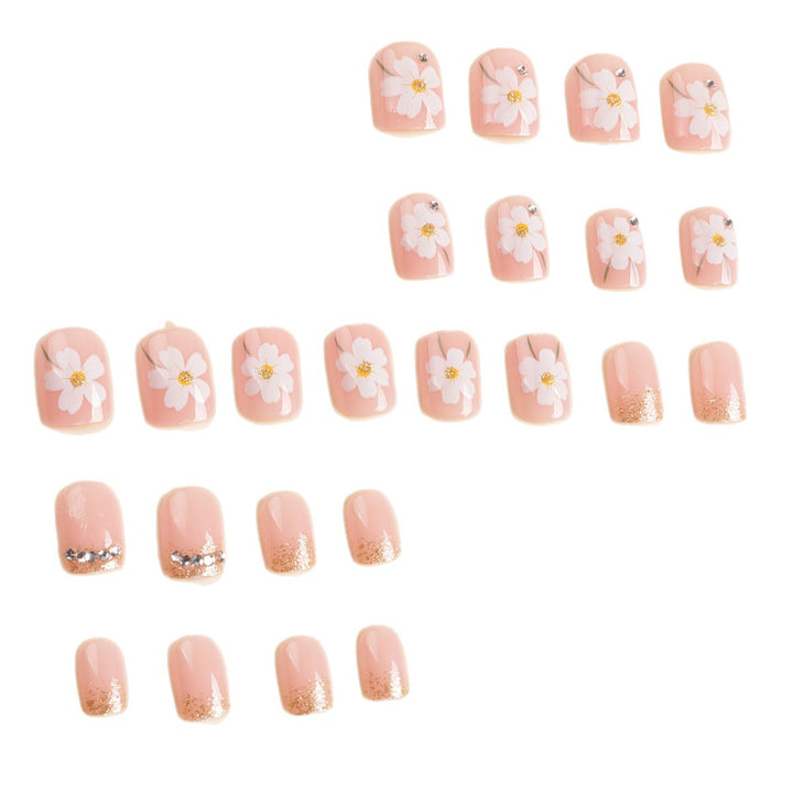 Floral Design Press-On Nail Art Tips Stornfield