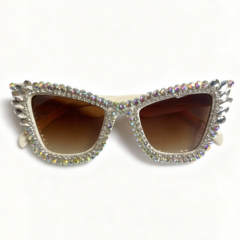 Rhinestone-Accented Cat-Eye Sunglasses Stornfield