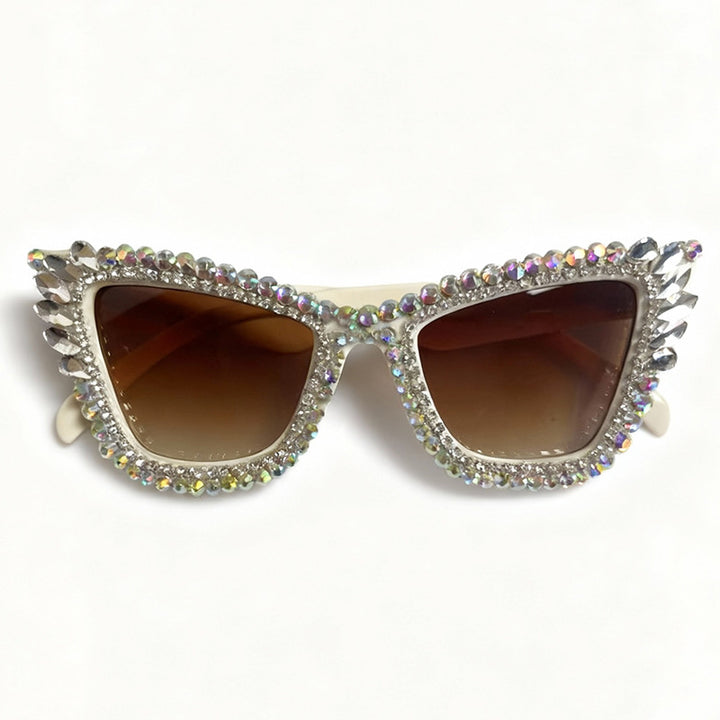 Rhinestone-Accented Cat-Eye Sunglasses Stornfield