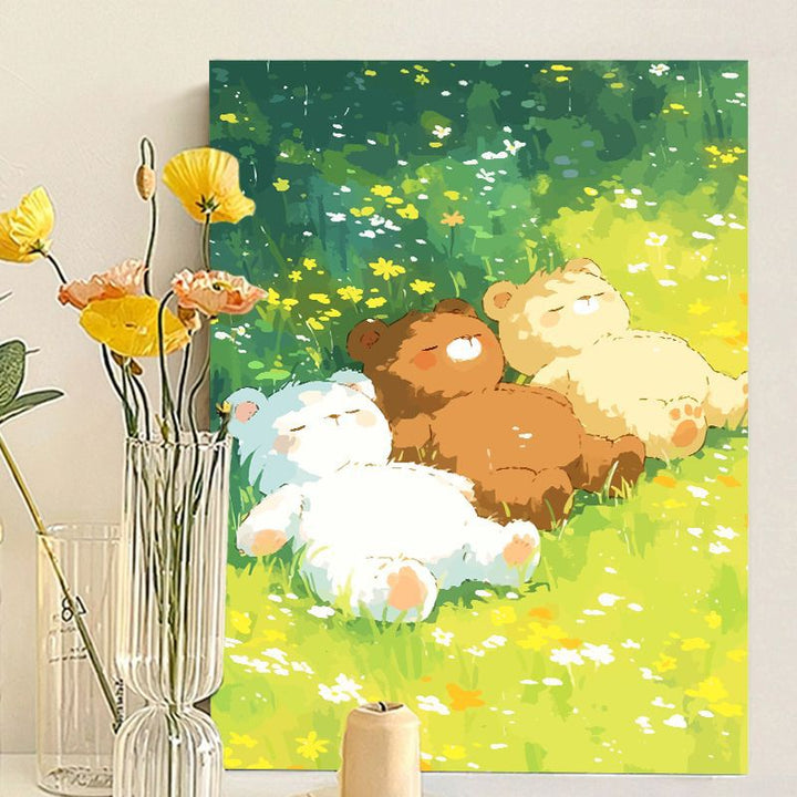 Cute Bear-Themed Art Canvas Print Stornfield