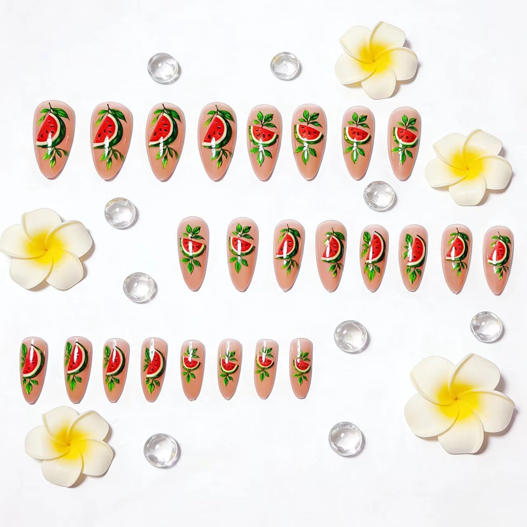 Artificial nails with cheerful melon design Stornfield