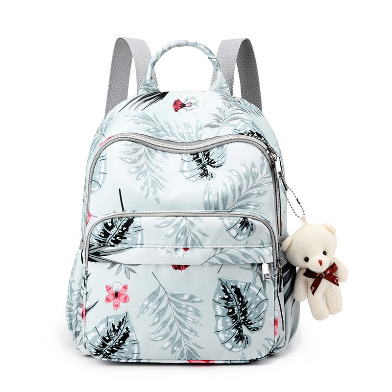 Backpack with Botanical Print and Multifunctional Compartments Stornfield