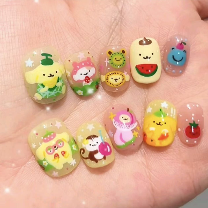 Whimsical Character Press-On Nail Art Set Stornfield