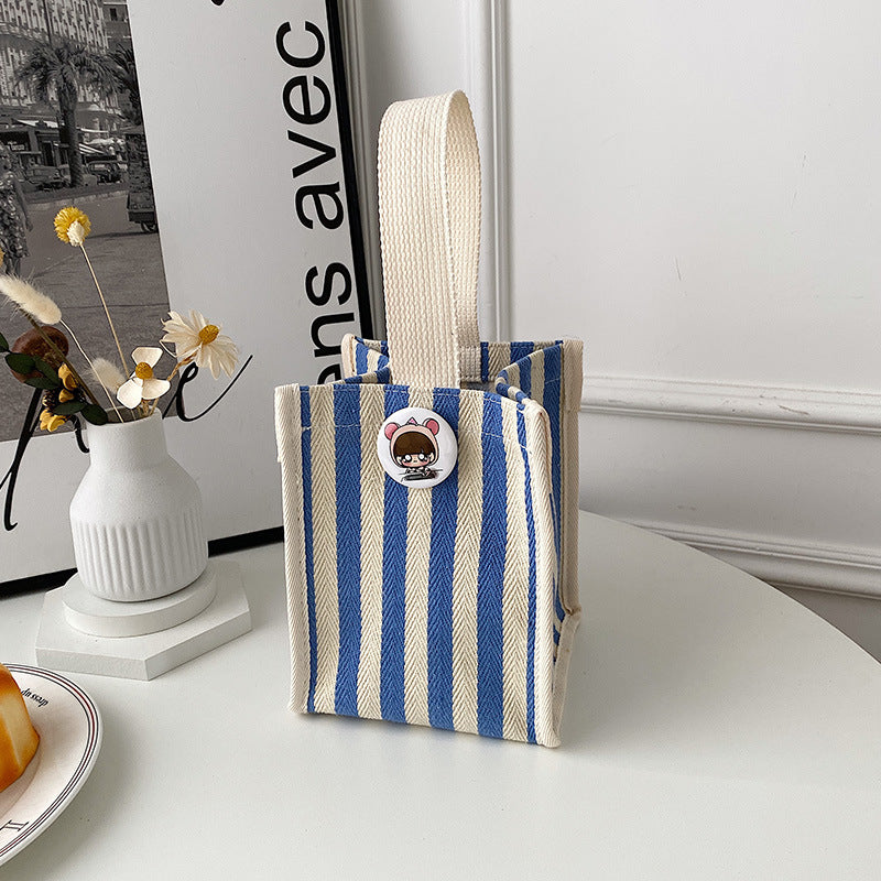 Striped Canvas Tote Bag