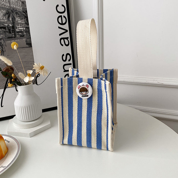 Striped Canvas Tote Bag