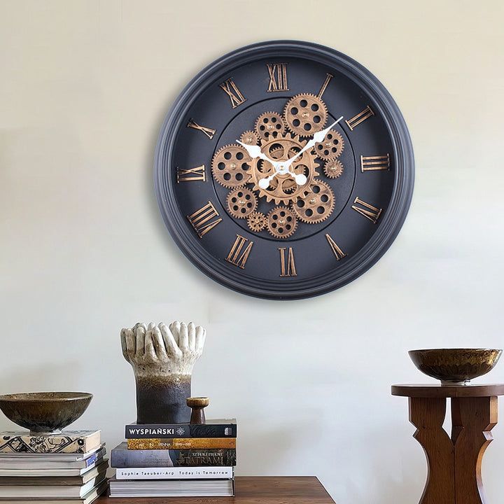 Wall clock with modern mechanical design Stornfield
