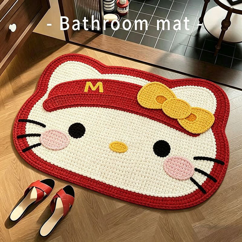 Bear-Shaped Plush Bathroom Mat