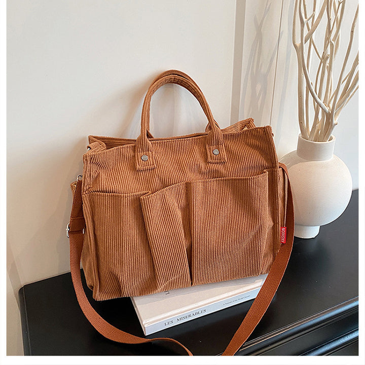 Corduroy Multi-Pocket Tote Bag Stornfield