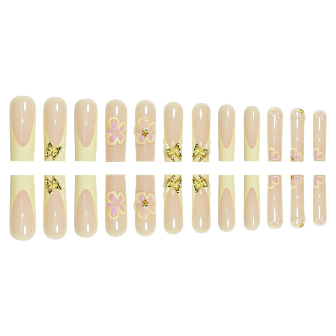 Artistic Floral Acrylic Press-On Nail Extensions Stornfield