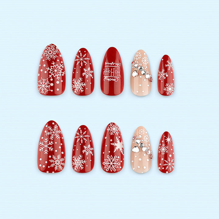 Artificial nails in festive Christmas design Stornfield