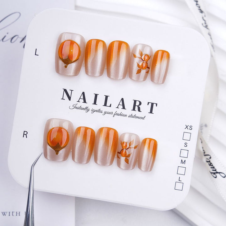 Artistic Press-On Nail Set with Cute Character Designs Stornfield