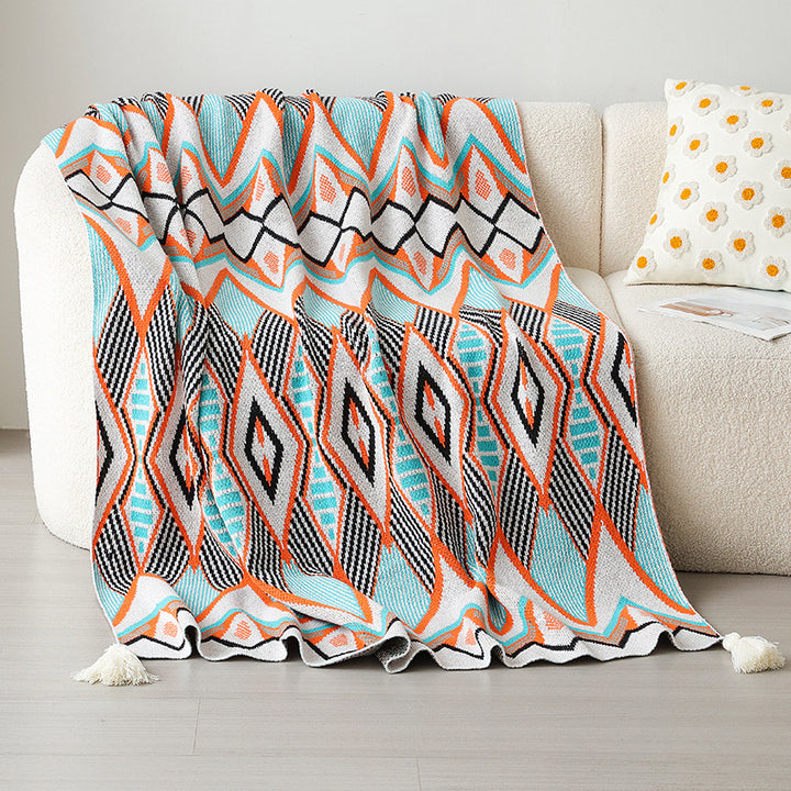 Geometric Patterned Throw Blanket