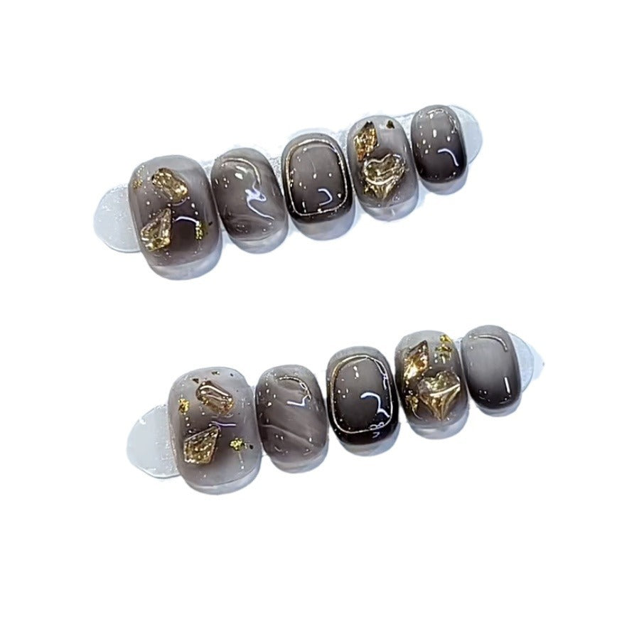 Artistic Marble Effect Press-On Nail Set Stornfield