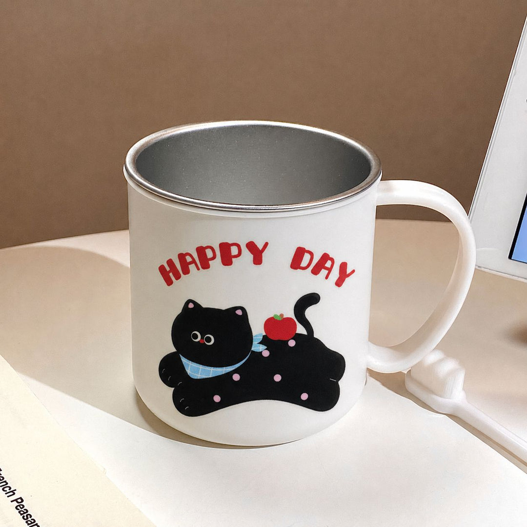 Ceramic mug with playful cat motif and cheerful inscription Stornfield