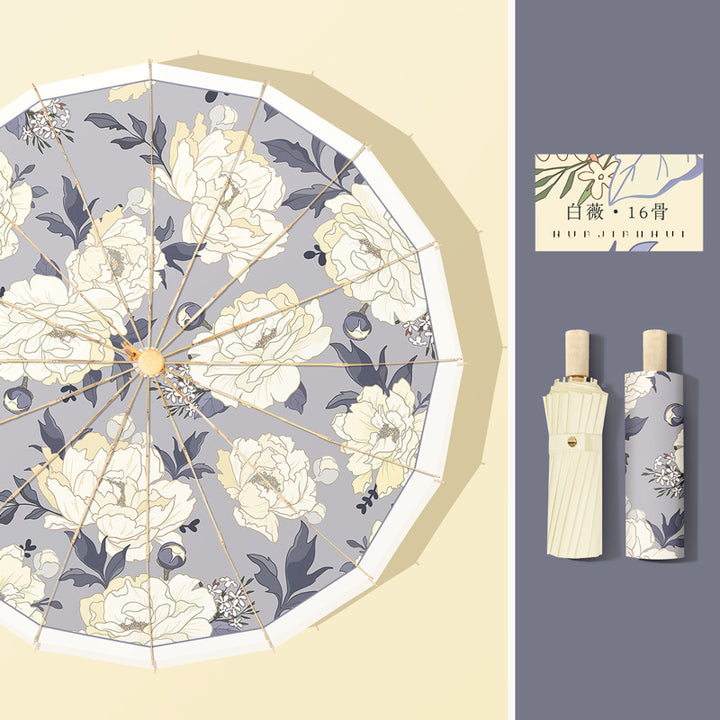 Ladies elegant designer umbrella with floral cut Stornfield