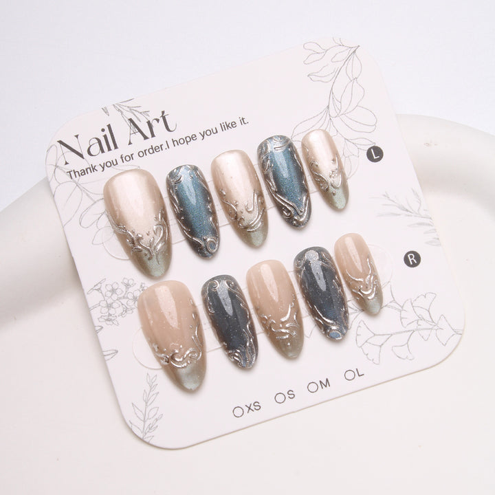 Elegant Glittering Press-On Nails Stornfield