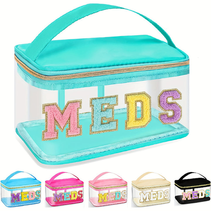 Transparent cosmetic organizer bag with glitter details Stornfield