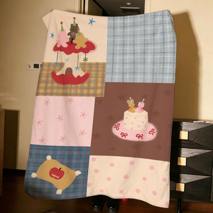 Artistic Patchwork Fleece Blanket