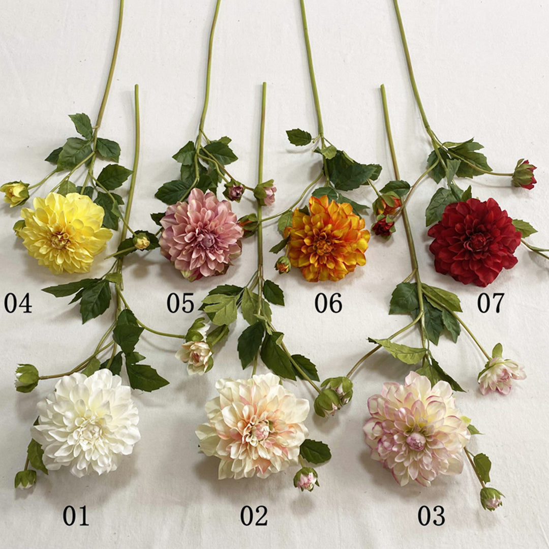 Exquisite Faux Dahlia Floral Stem