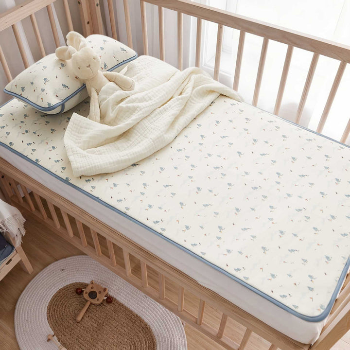 Breathable baby fitted sheet with waterproof and hypoallergenic mattress protector