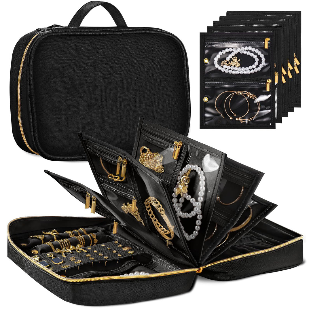 Women's elegant jewelry organizer with transparent compartments Stornfield