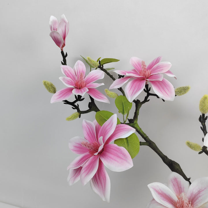 Lifelike Floral Stem with Soft Petals