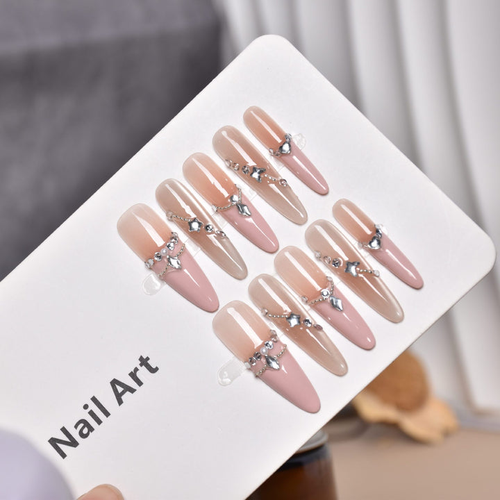Glamorous Rhinestone-Embellished Press-On Nail Extensions Stornfield