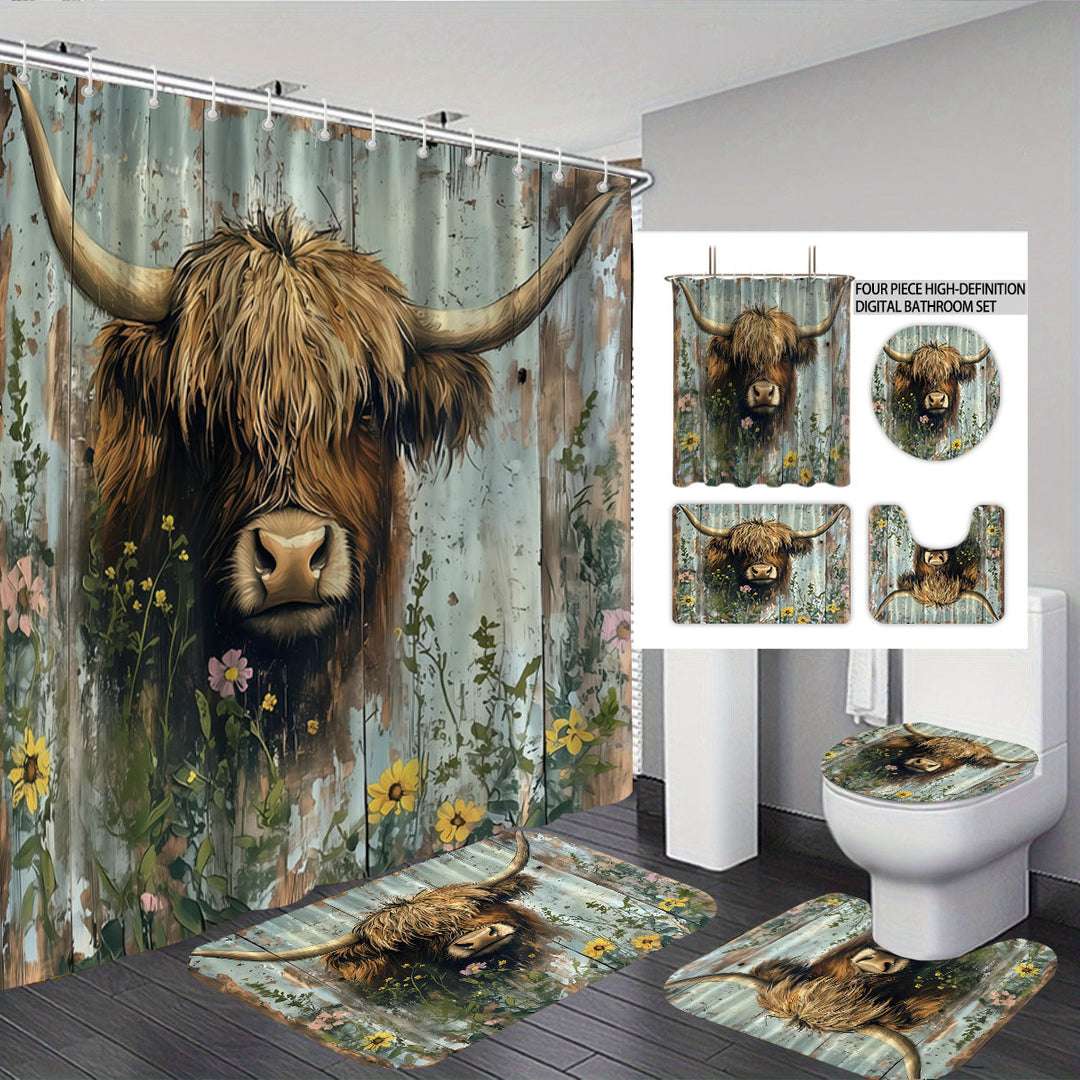 Cute Cow-Themed Digital Bathroom Set Stornfield