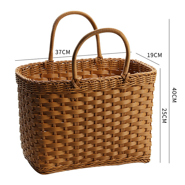 Unisex Handwoven Shopping Basket with Two Handles Stornfield