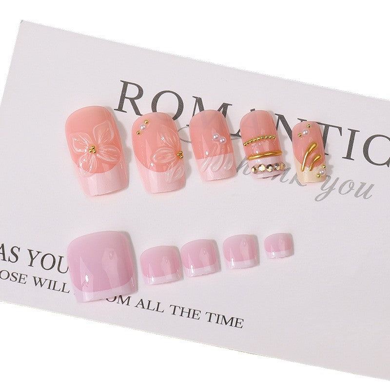 Premium French-Style Press-On Nail Set Stornfield