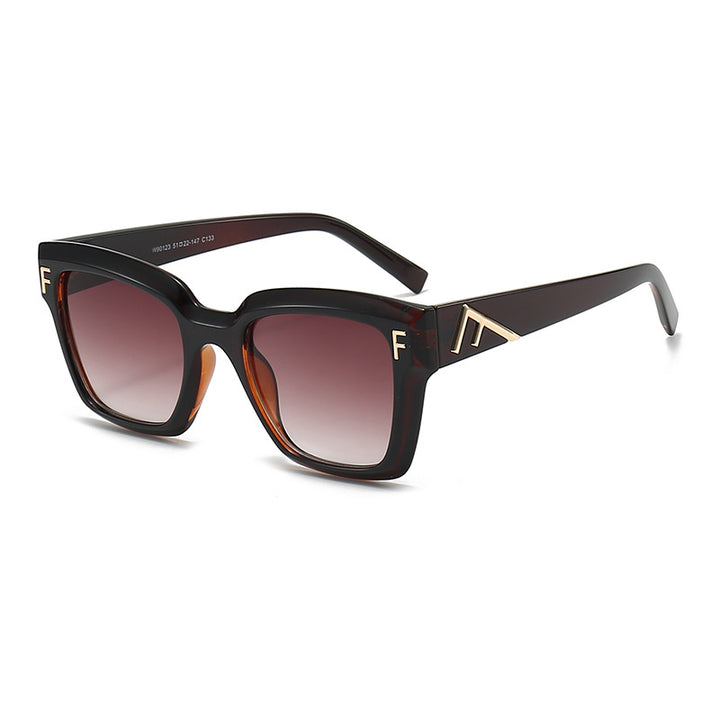 Ladies fashionable square sunglasses with gold details Stornfield