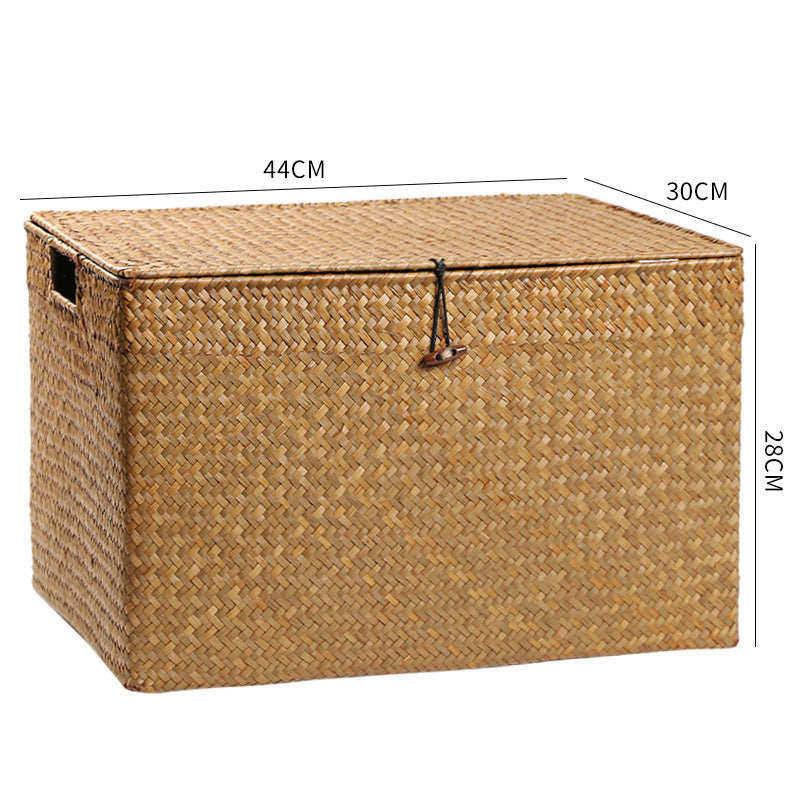 Rectangular Woven Storage Chest with Lid Stornfield