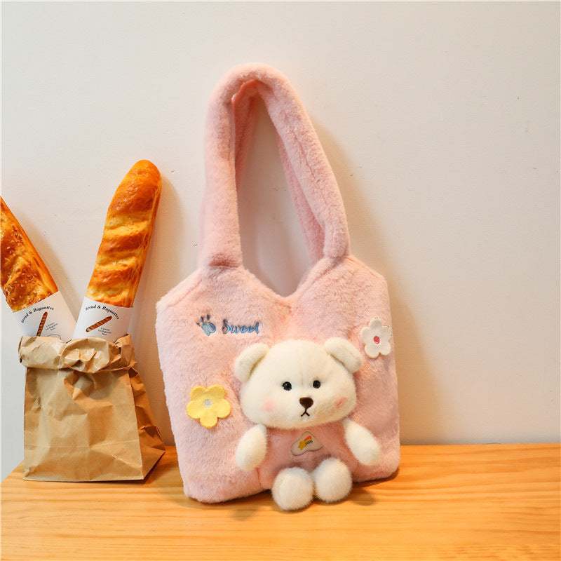 Plush Shoulder Bag with Cute Bear Design Stornfield
